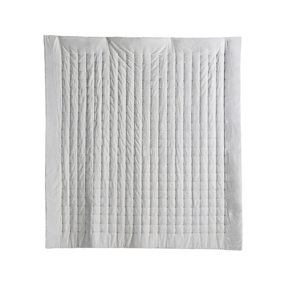 Anthropologie Velvet Emery Quilt Queen Size Embroidered Silver